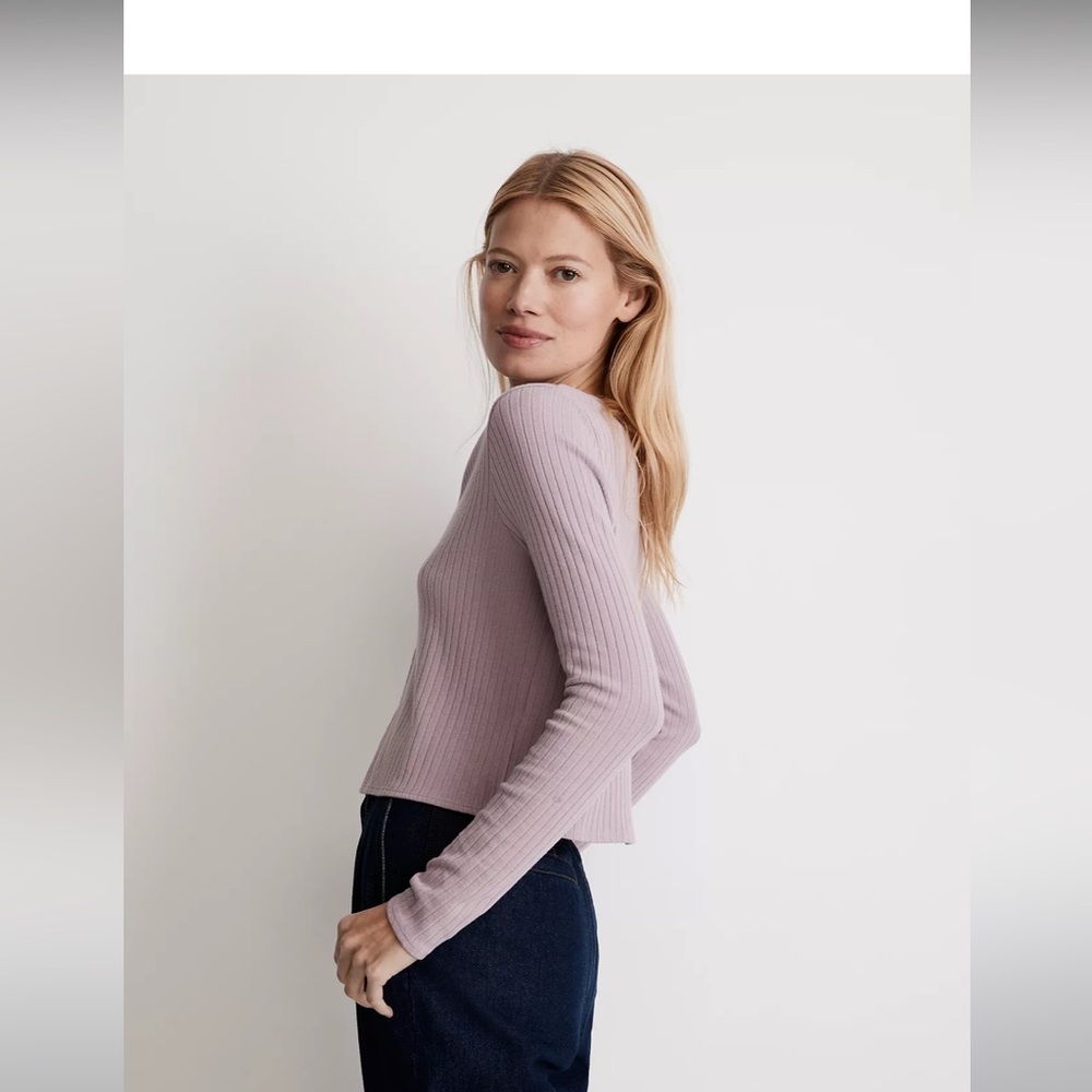 NWT Size XL Madewell Ribbed Cropped Cardigan - Picture 2 of 8